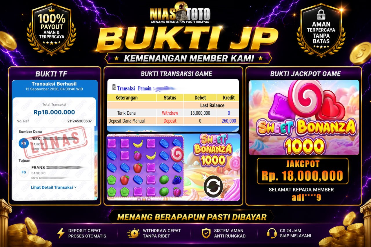 Bukti Jackpot Lunas NiasToto