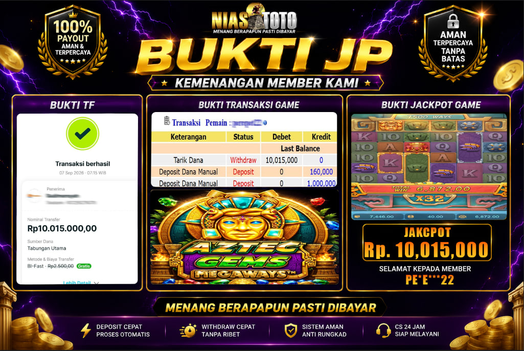 Bukti Jackpot Lunas NiasToto